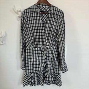 Veronica Beard Black and White Plaid Dress